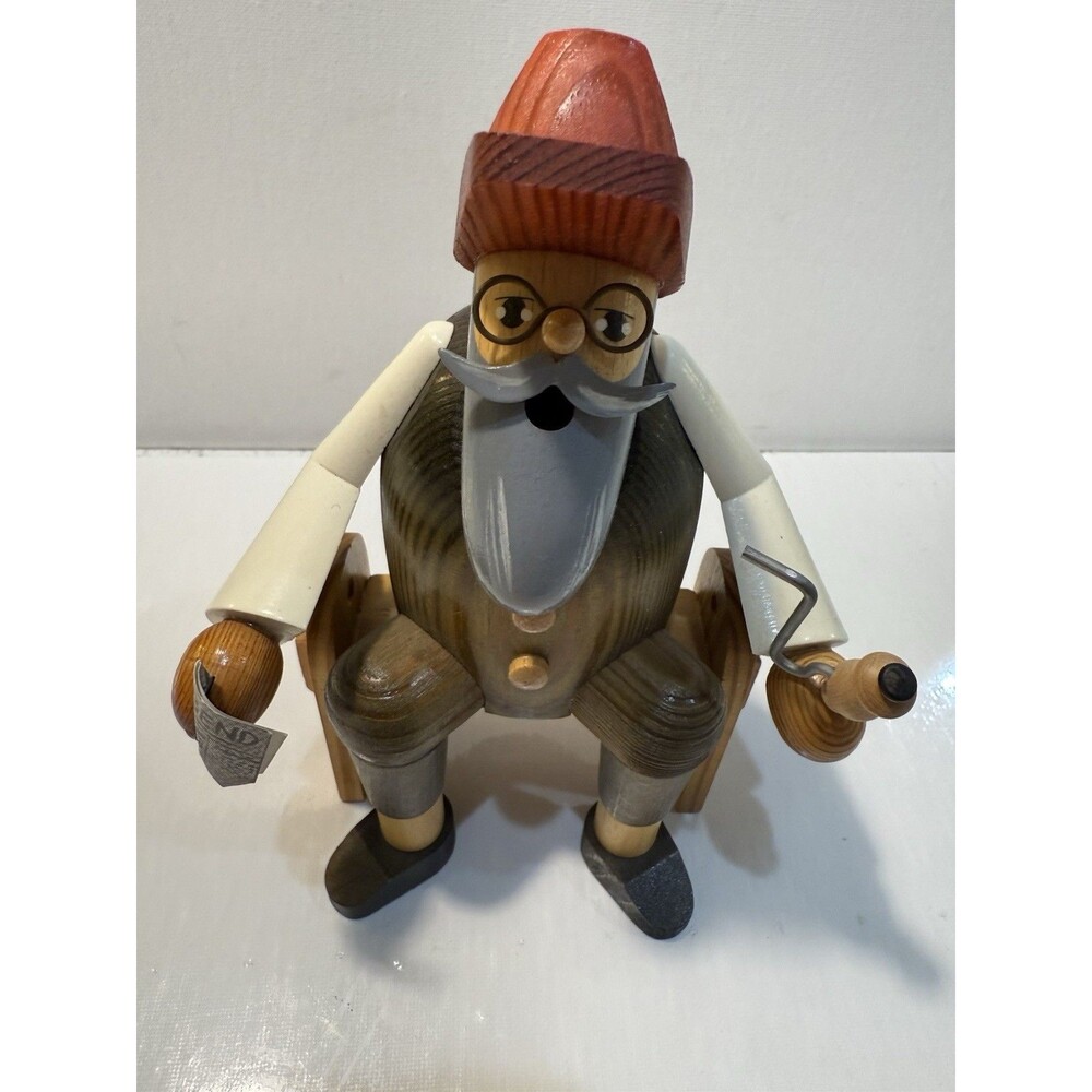 KWO German Incense Smoker Chubby Ones Feierabend on Bench Sitter Erzgebirge Set